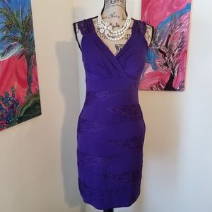 Purple bodycon dress Valarie Bertinelli